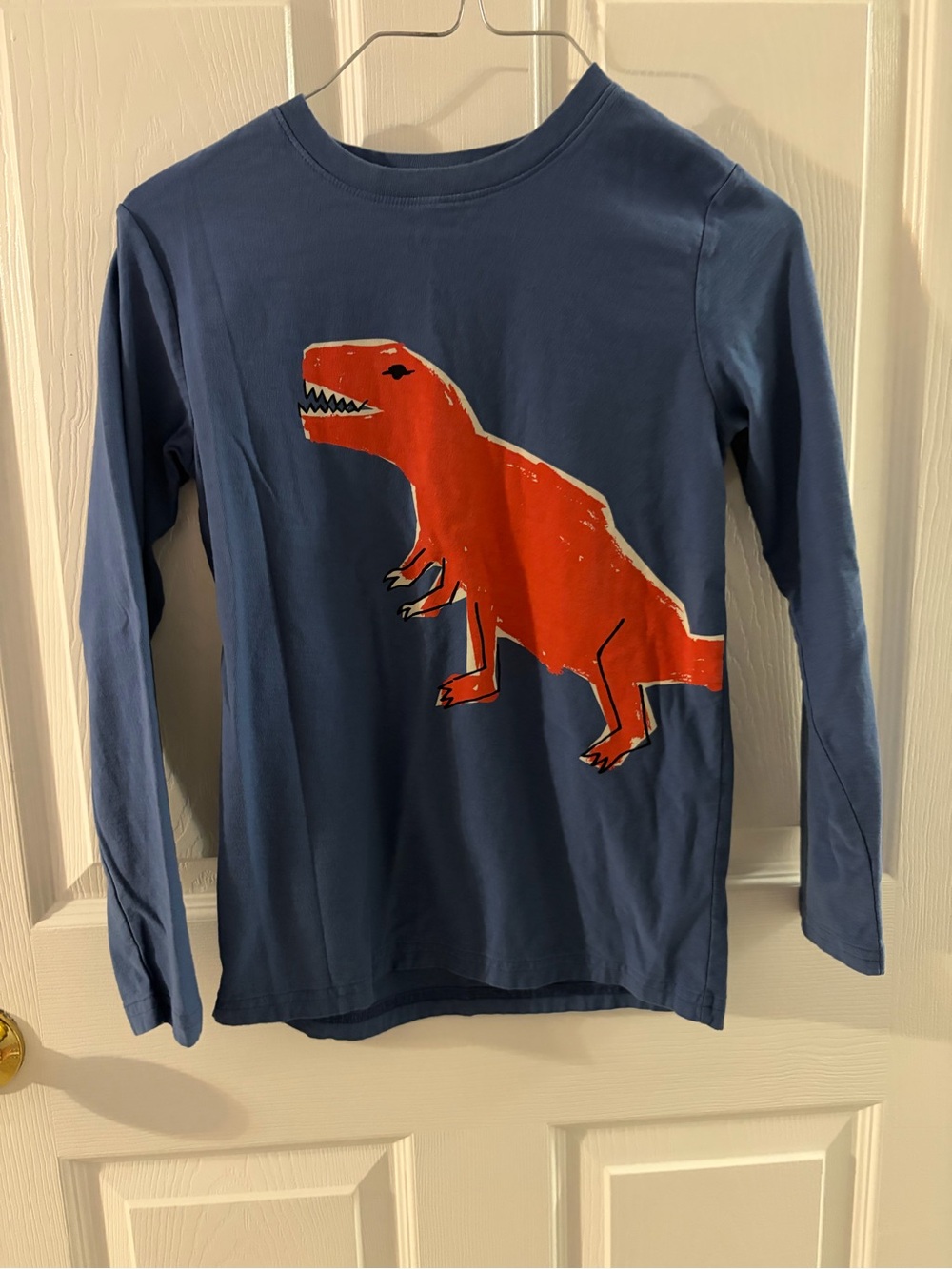 Tea Collection Blue Long-Sleeve Tee with Orange Dinosaur